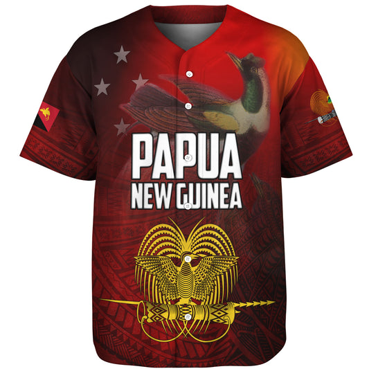 Papua New Guinea Baseball Shirt Paradisaea Bird Traditional Patterns Style