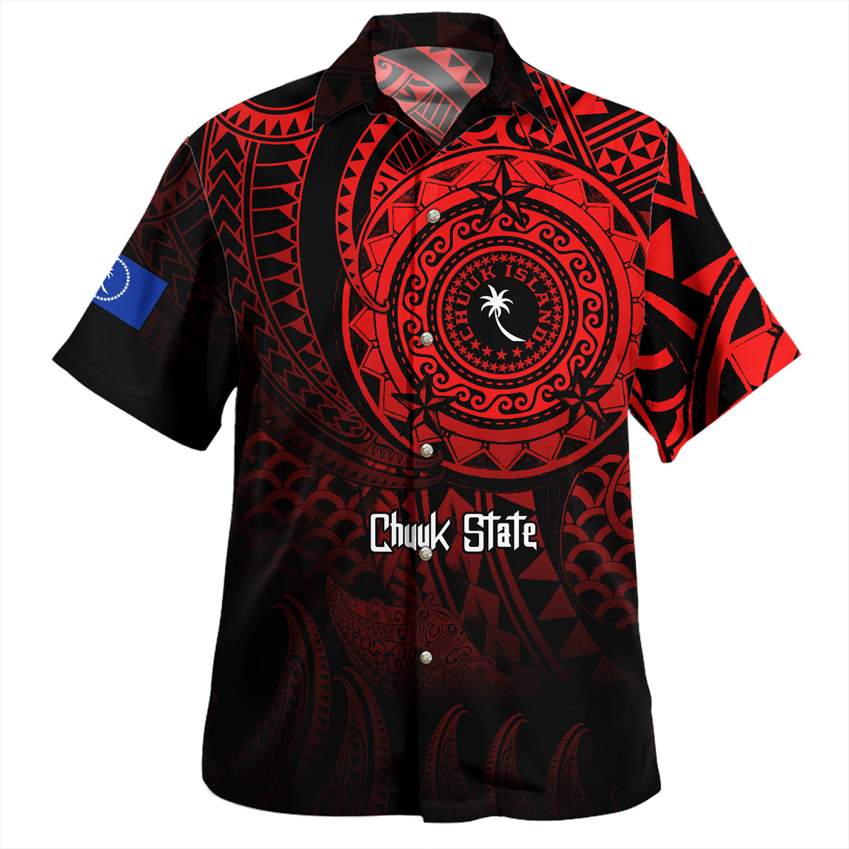 Guam Hawaiian Shirt Micronesian Tribal Wave