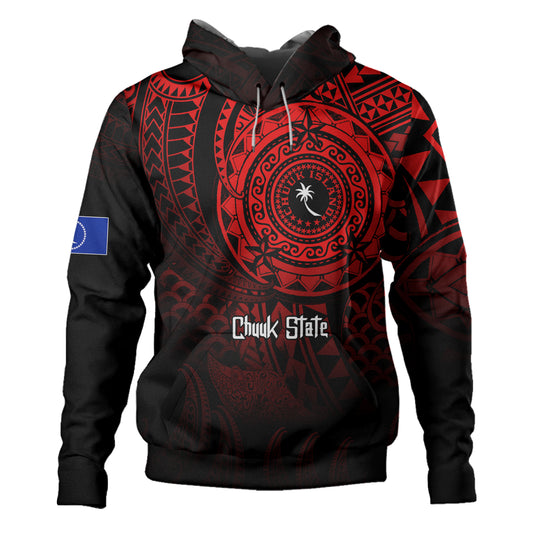 Chuuk State Hoodie Pearl Of The Pacific Red Polynesian Tattau