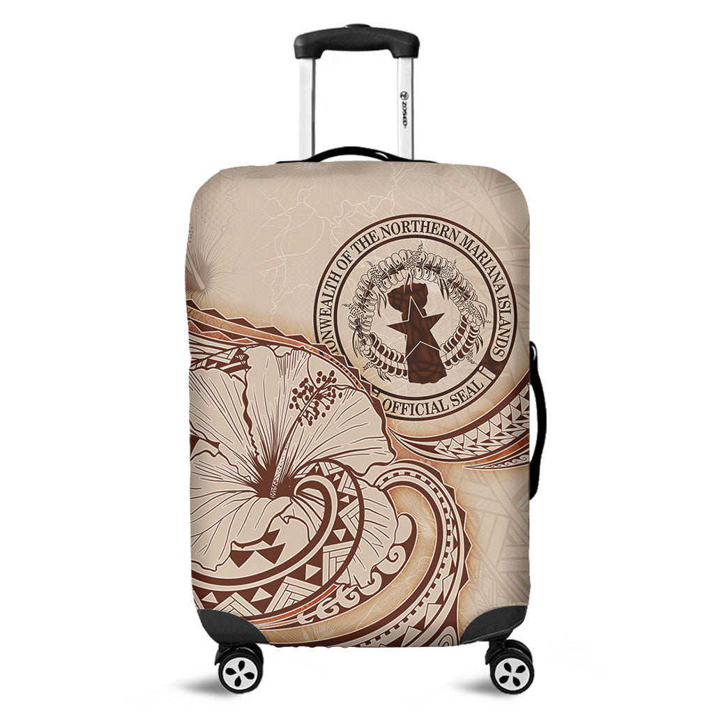 Northern Mariana Islands Luggage Cover Hibiscus Flower Vintage Style
