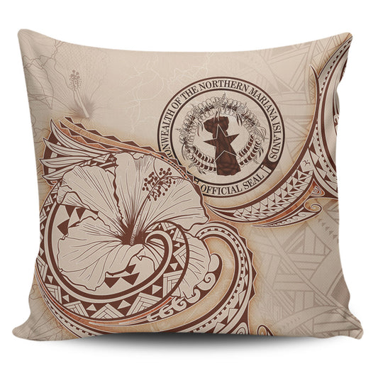 Northern Mariana Islands Pillow Cover Hibiscus Flower Vintage Style