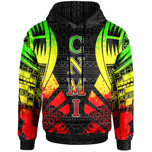 CNMI All Over Hoodie - Reggae Color Tattoo Style