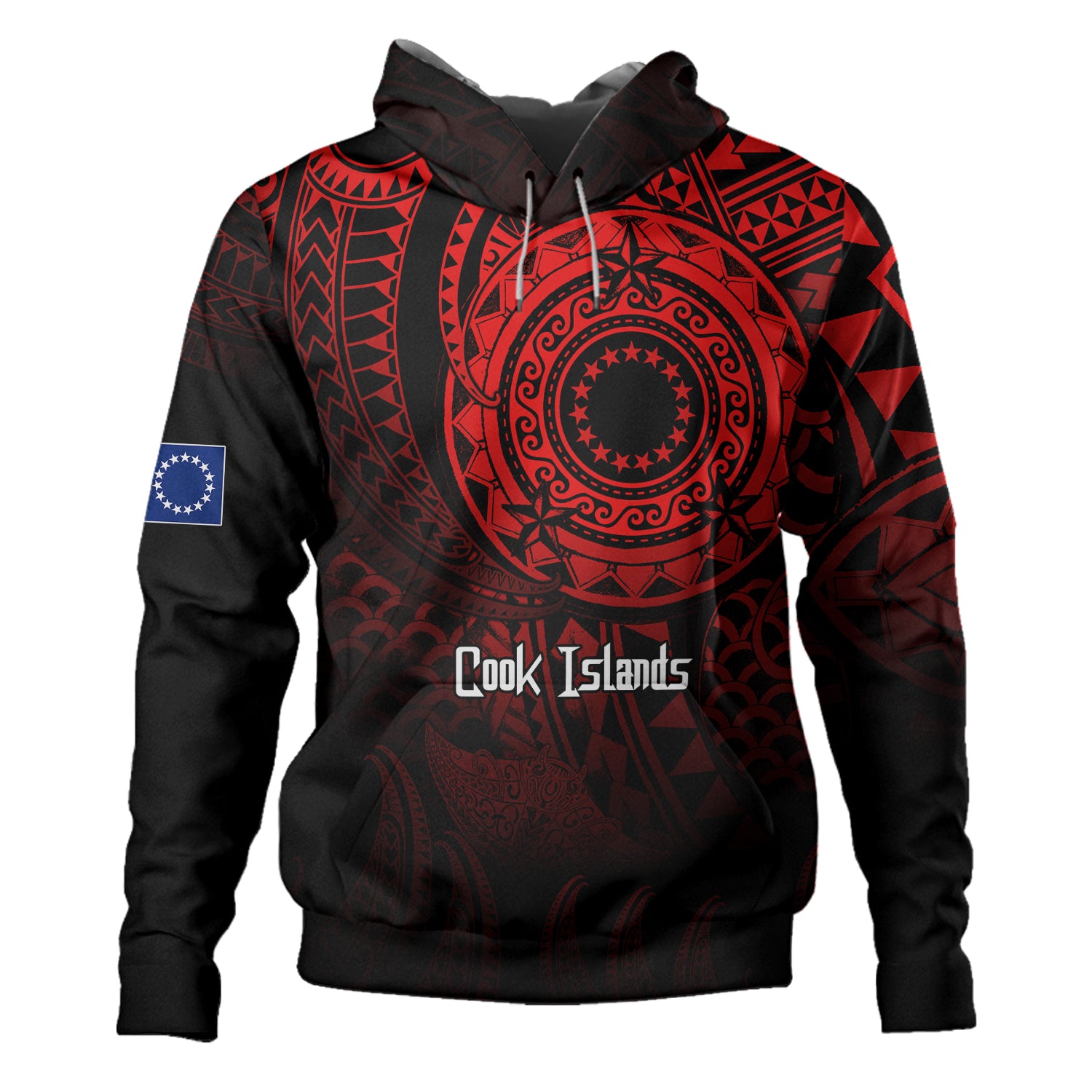 Cook Islands Hoodie Pearl Of The Pacific Red Polynesian Tattau
