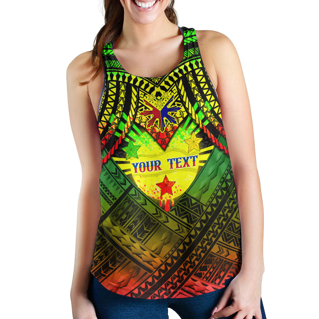 Philippines Women Racer Back Tank - Custom Hope Begins In Your Home Reggae Style