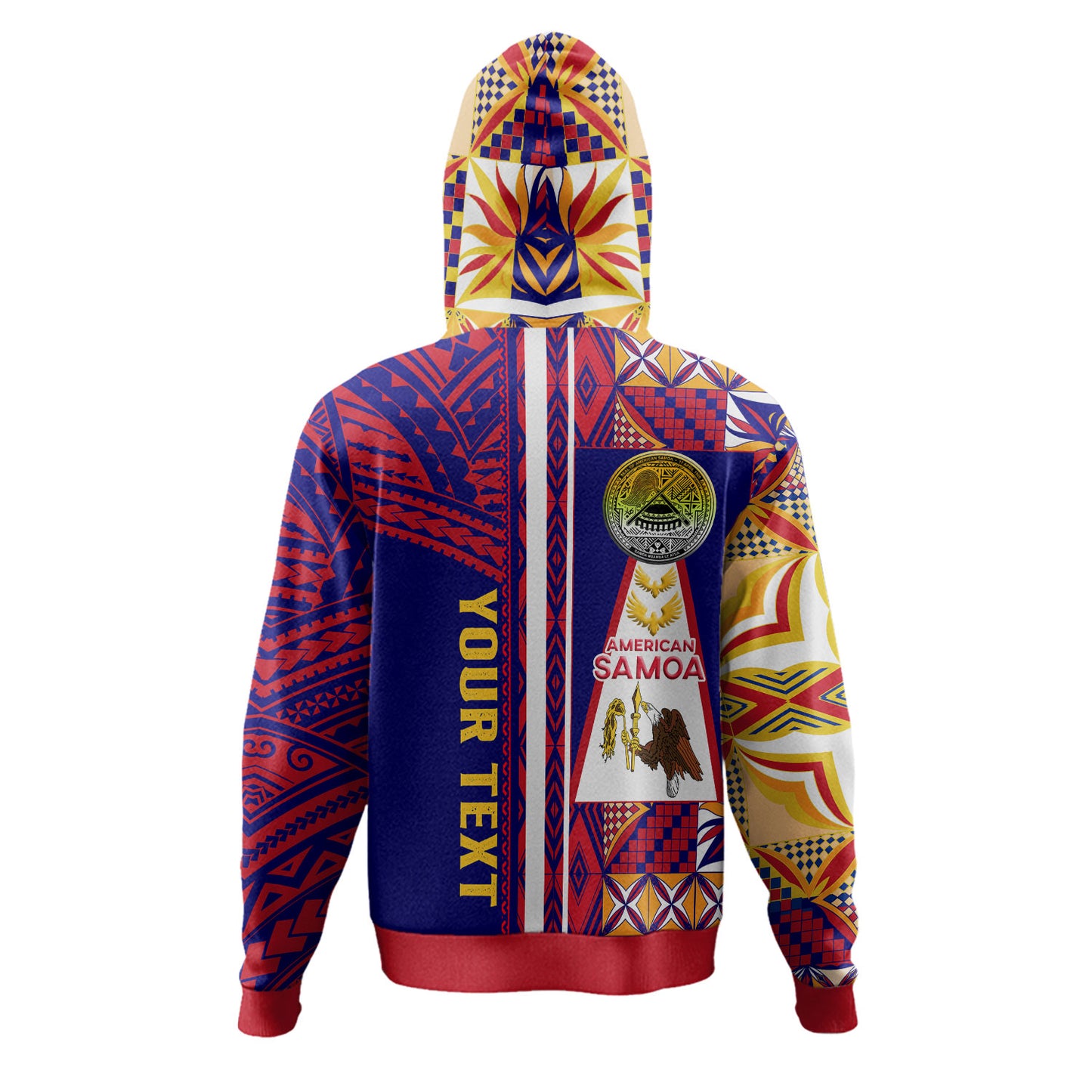 American Samoa Hoodie - Custom Samoa Muamua Le Atua With Seal And Mamanu Siapo Patterns