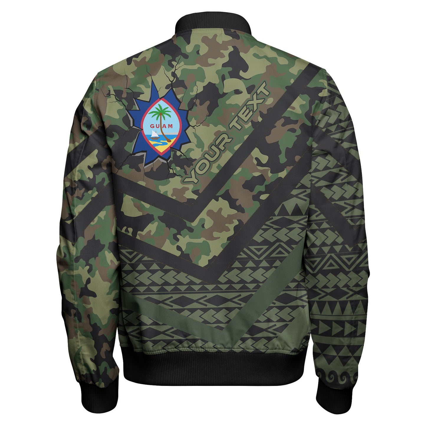 Guam Bomber Jacket - Custom Guam Camo Deluxe Polynesian Tattoo Bomber Jacket