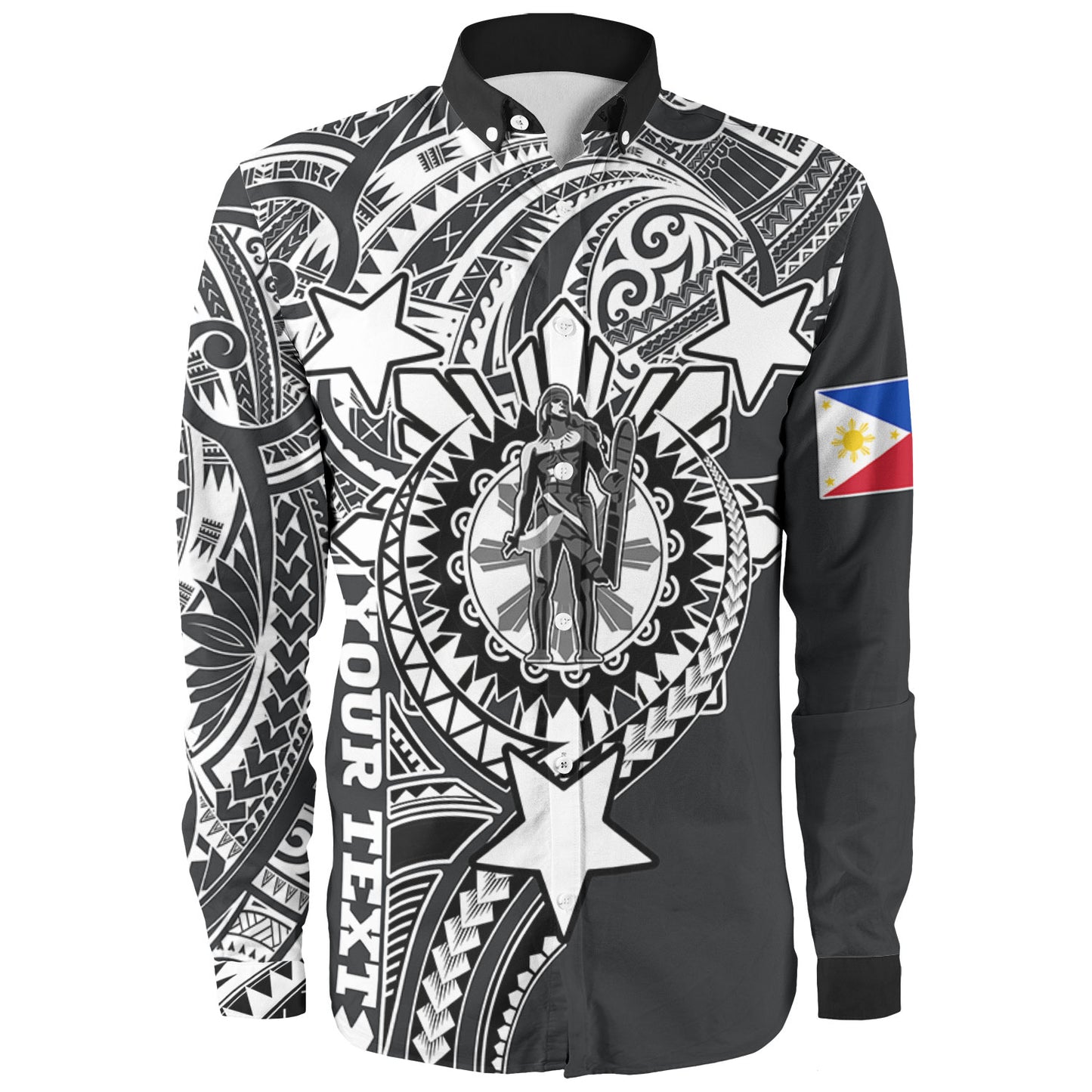 Philippines Custom Long Sleeve Shirt - Lapu-Lapu The King Of Cebu Black Style
