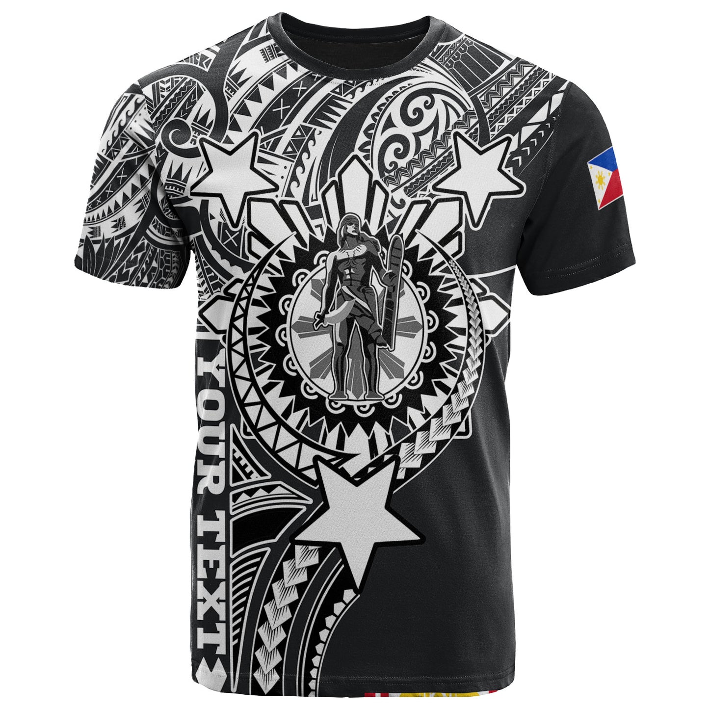 Philippines Custom T-Shirt - Lapu-Lapu The King Of Cebu Tribal Black Style