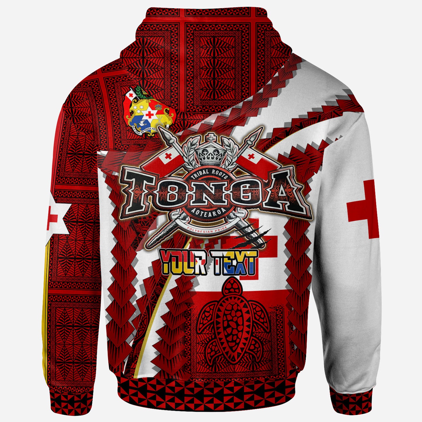 Tonga Aotearoa Tribal Roots Hoodie - Custom Tonga Polynesian Pride With Coat Of Arms And Tonga Map Kupesi Hoodie