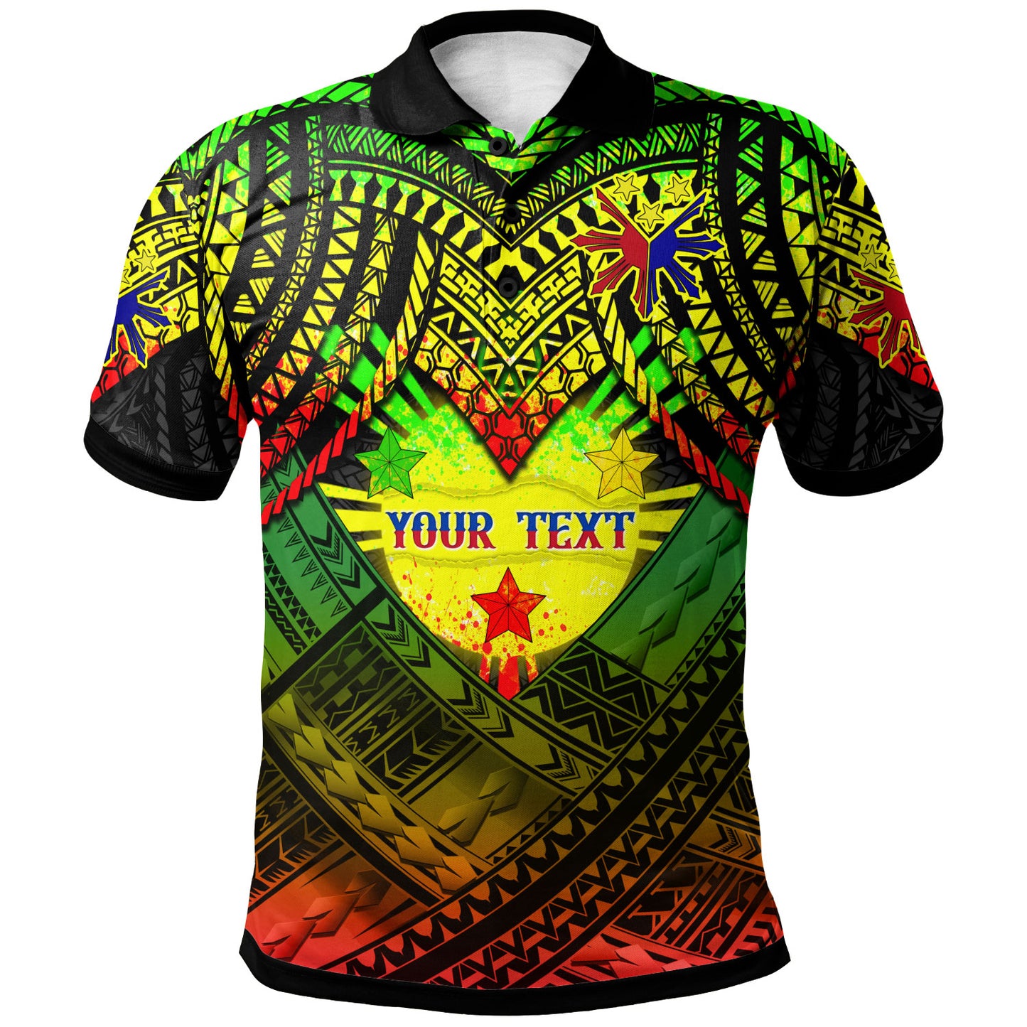 Philippines Polo Shirt - Custom Hope Begins In Your Home Reggae Style