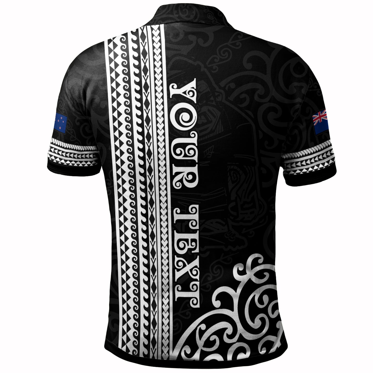 New Zealand Polo Shirt Custom NZ Rugby Silver Fern And Map Maori Tribal Black Jersey