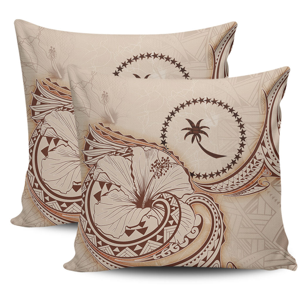Chuuk State Pillow Cover Hibiscus Flower Vintage Style
