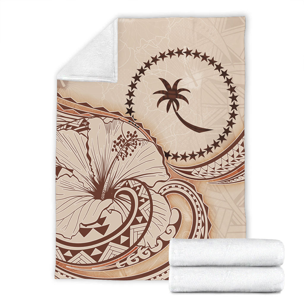 Chuuk State Premium Blanket Hibiscus Flower Vintage Style