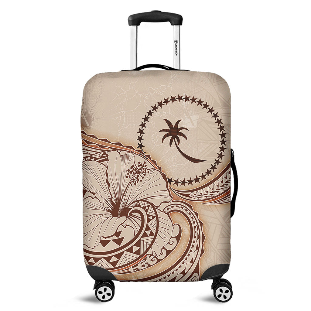 Chuuk State Luggage Cover Hibiscus Flower Vintage Style