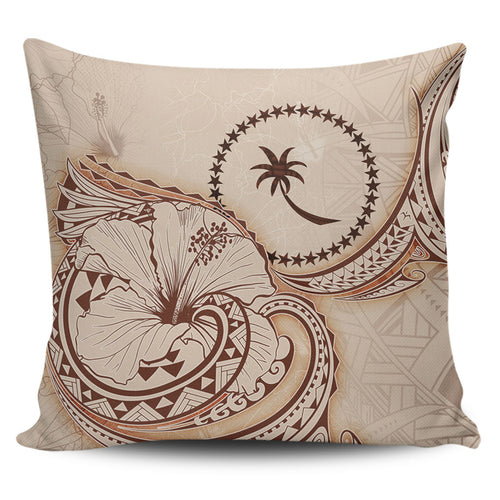 Chuuk State Pillow Cover Hibiscus Flower Vintage Style