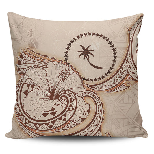 Chuuk State Pillow Cover Hibiscus Flower Vintage Style