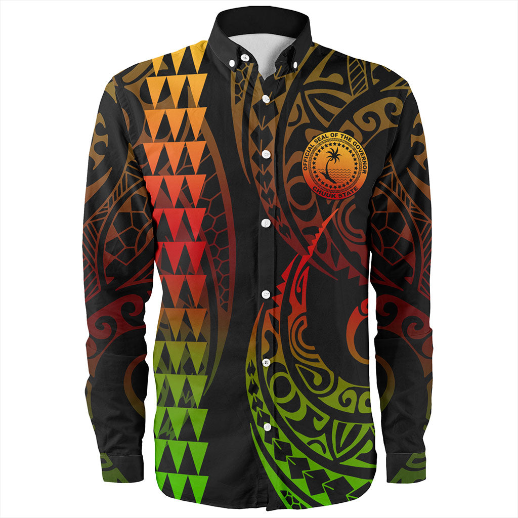 Chuuk State Long Sleeve Shirt Kakau Style