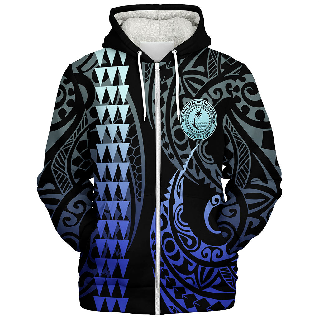 Chuuk State Sherpa Hoodie Kakau Style