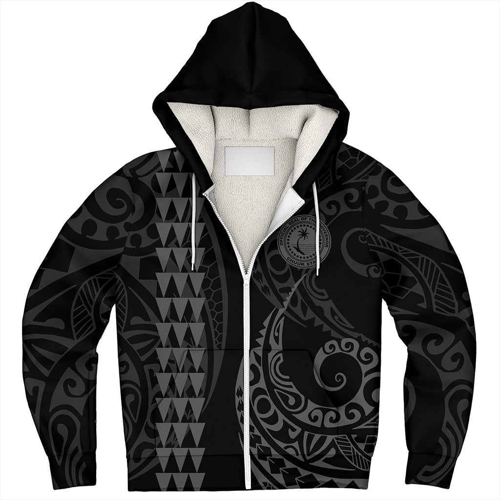 Chuuk State Sherpa Hoodie Kakau Style