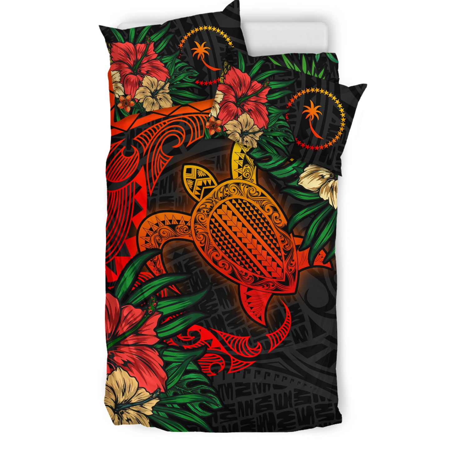 Chuuk Bedding Set - Chuuk Polynesian Turtle Tropical Bedding Set