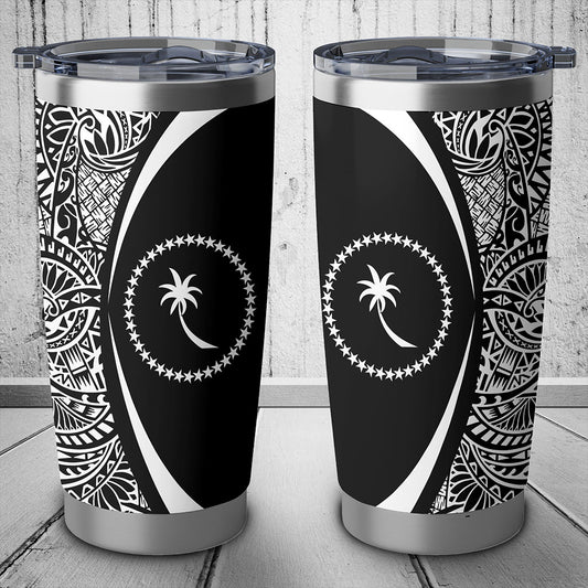 Chuuk State Tumbler Lauhala Circle Style White