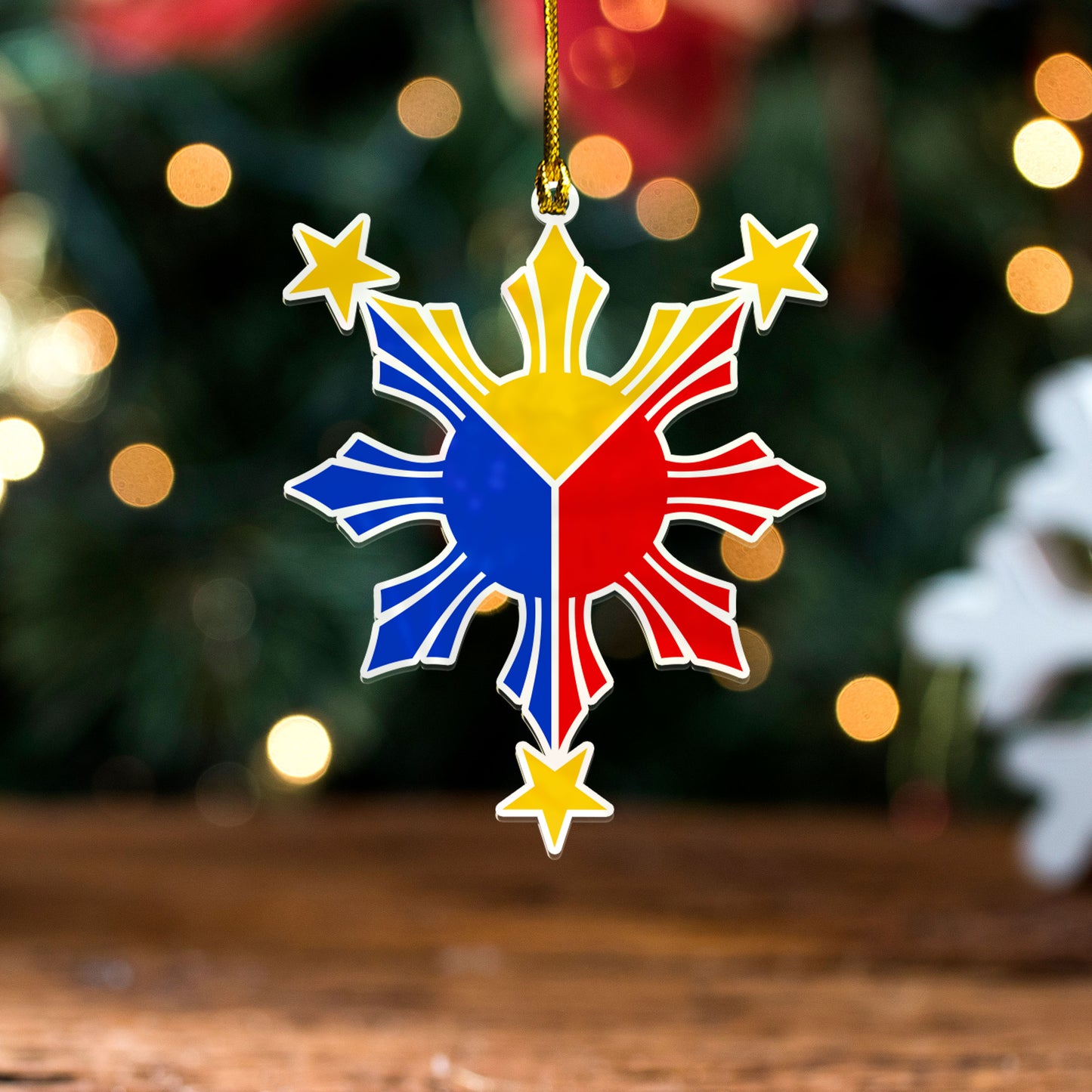 Philippines Filipinos Acrylic And Wooden Ornament Sun Flag Cutout Style