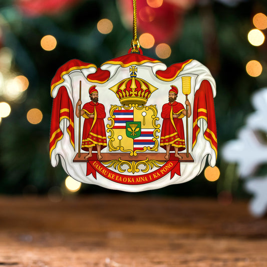 Hawaii Acrylic And Wooden Ornament Christmas Royal Coat Of Arm
