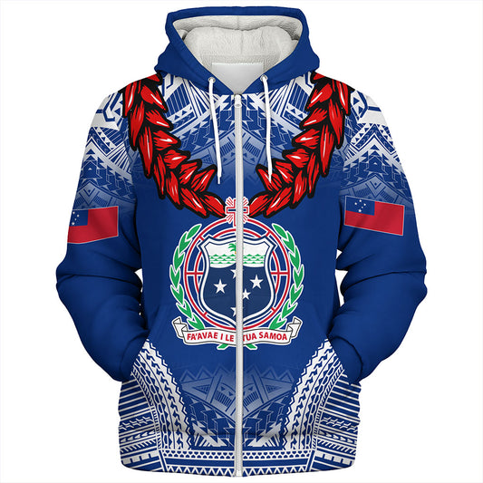 Samoa Sherpa Hoodie Coat Of Arms Ula Fala Original Style