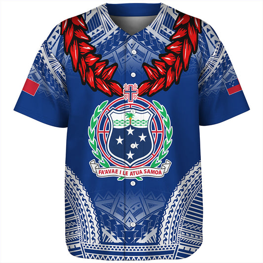 Samoa Baseball Shirt Coat Of Arms Ula Fala Original Style