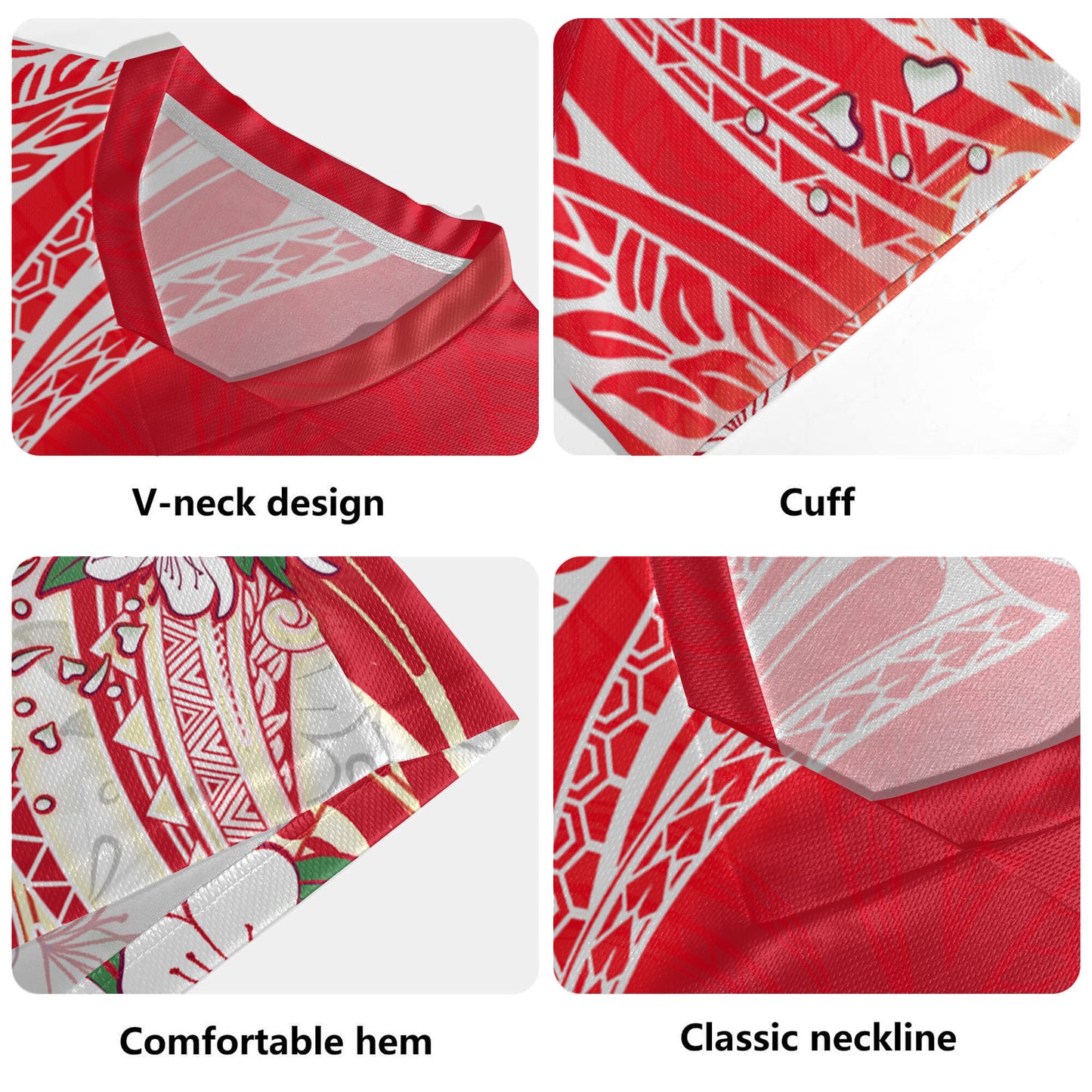 Polynesian Rugby Jersey Polynesian Pattern Style White Flowers