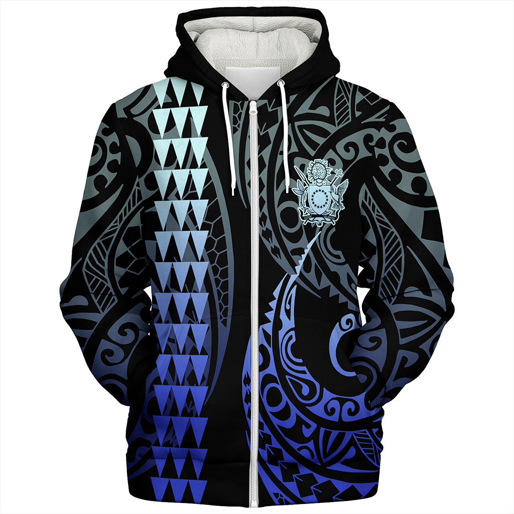Cook Islands Sherpa Hoodie Kakau Style