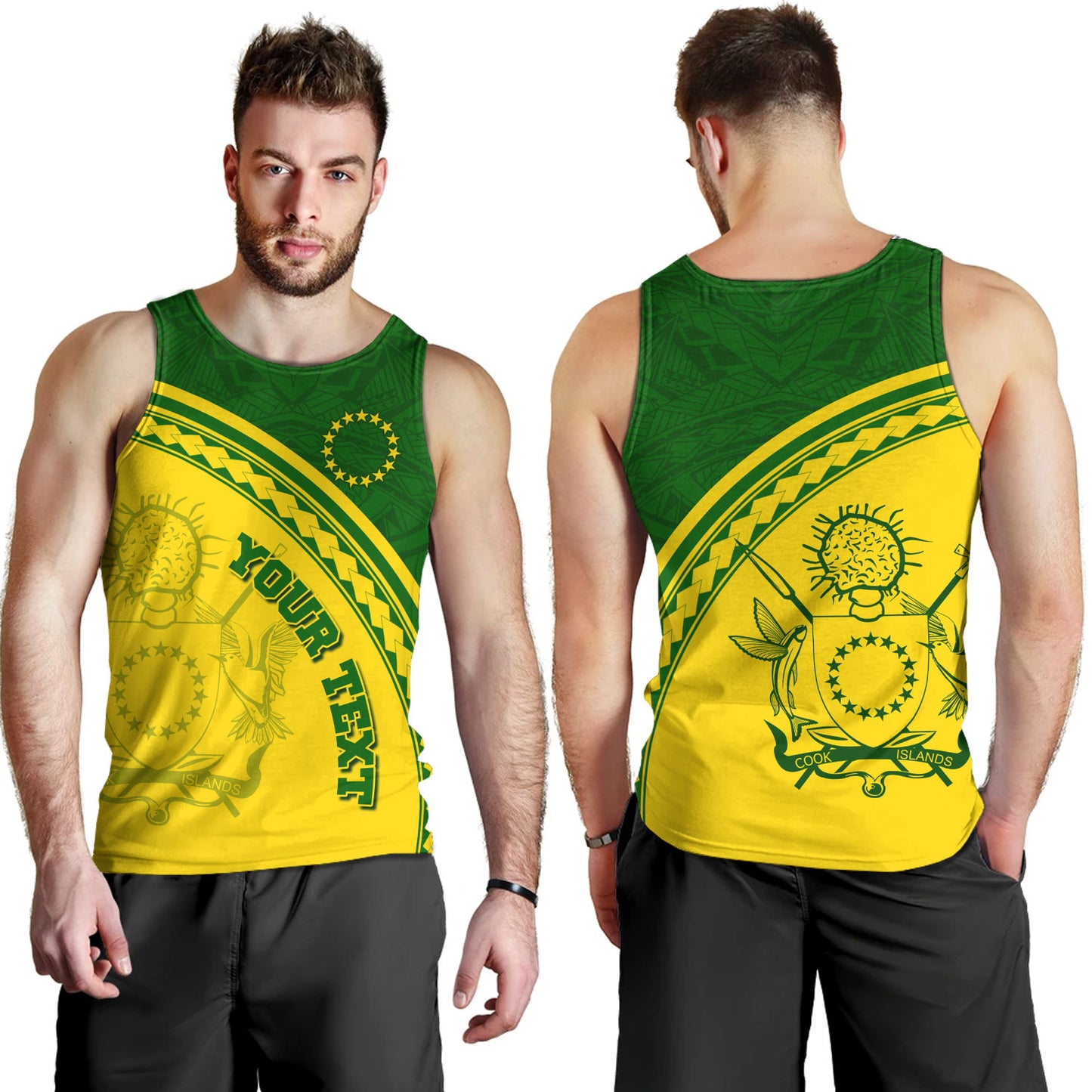 Cook Islands Custom Personalised Tank Top Polynesian Tribal Patterns Curve Style