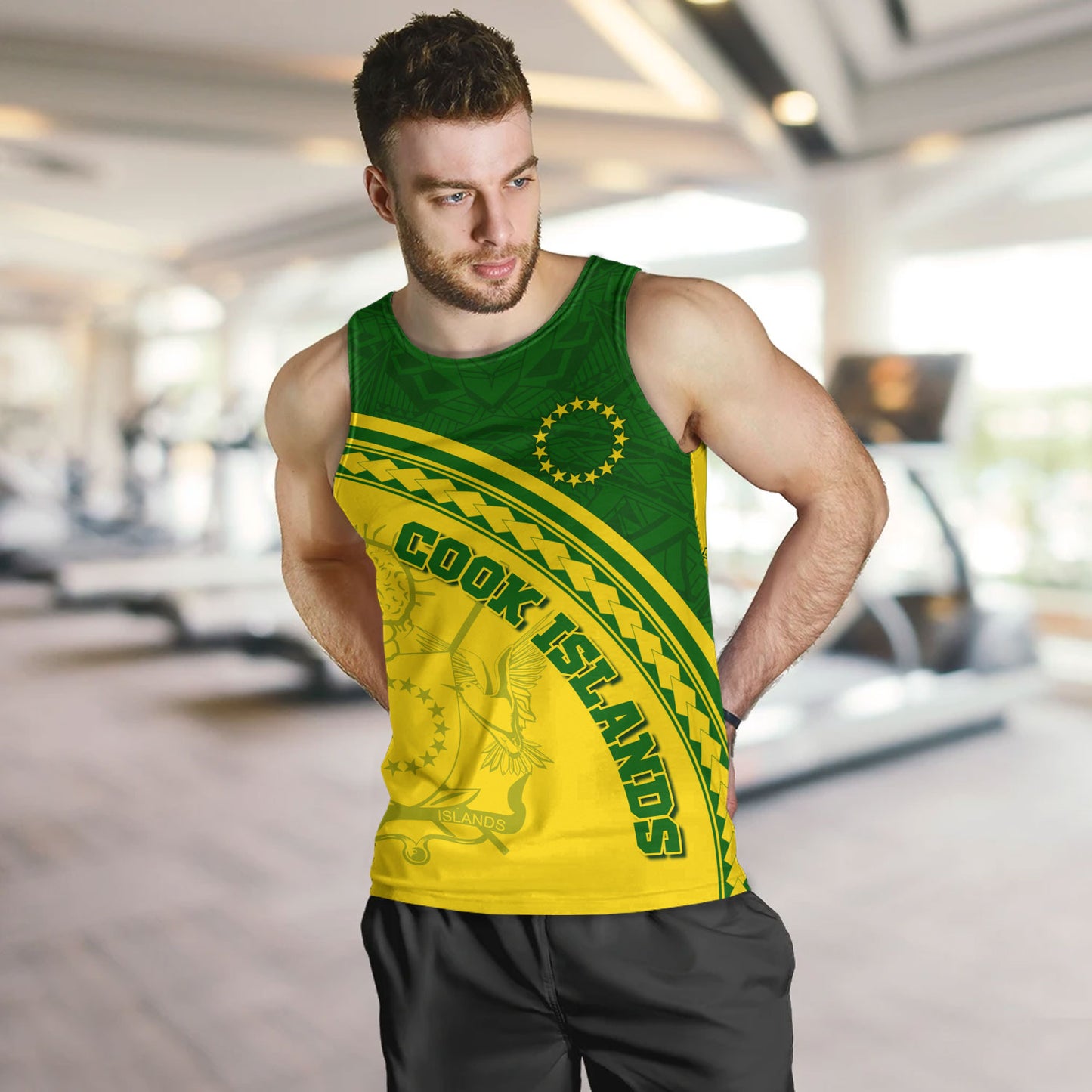 Cook Islands Custom Personalised Tank Top Polynesian Tribal Patterns Curve Style