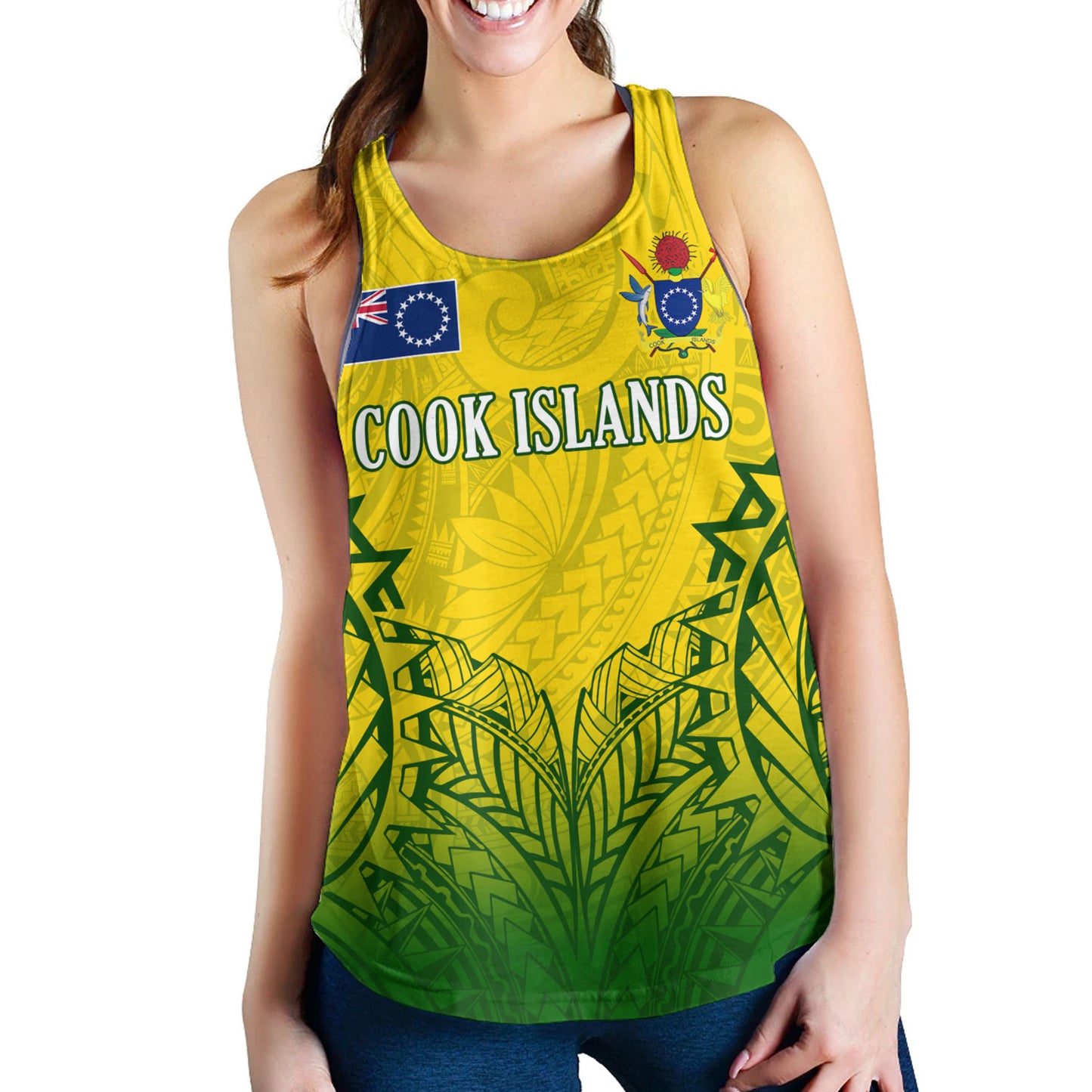Cook Islands Custom Personalised Women Tank Seal With Flag Style