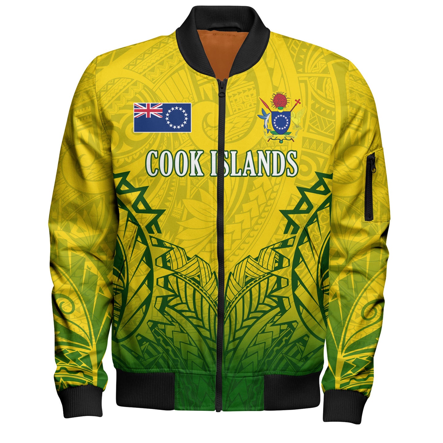 Cook Islands Custom Personalised Bomber Jacket Seal With Flag Style