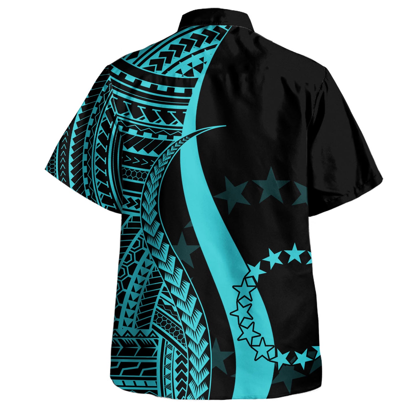 Cook Islands Combo Dress And Shirt - Polynesian Tentacle Tribal Pattern Turquoise