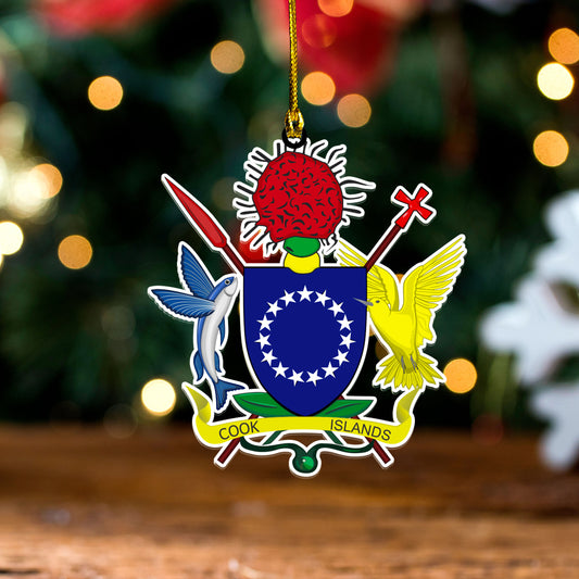 Cook Islands Acrylic And Wooden Ornament Coat Of Arms