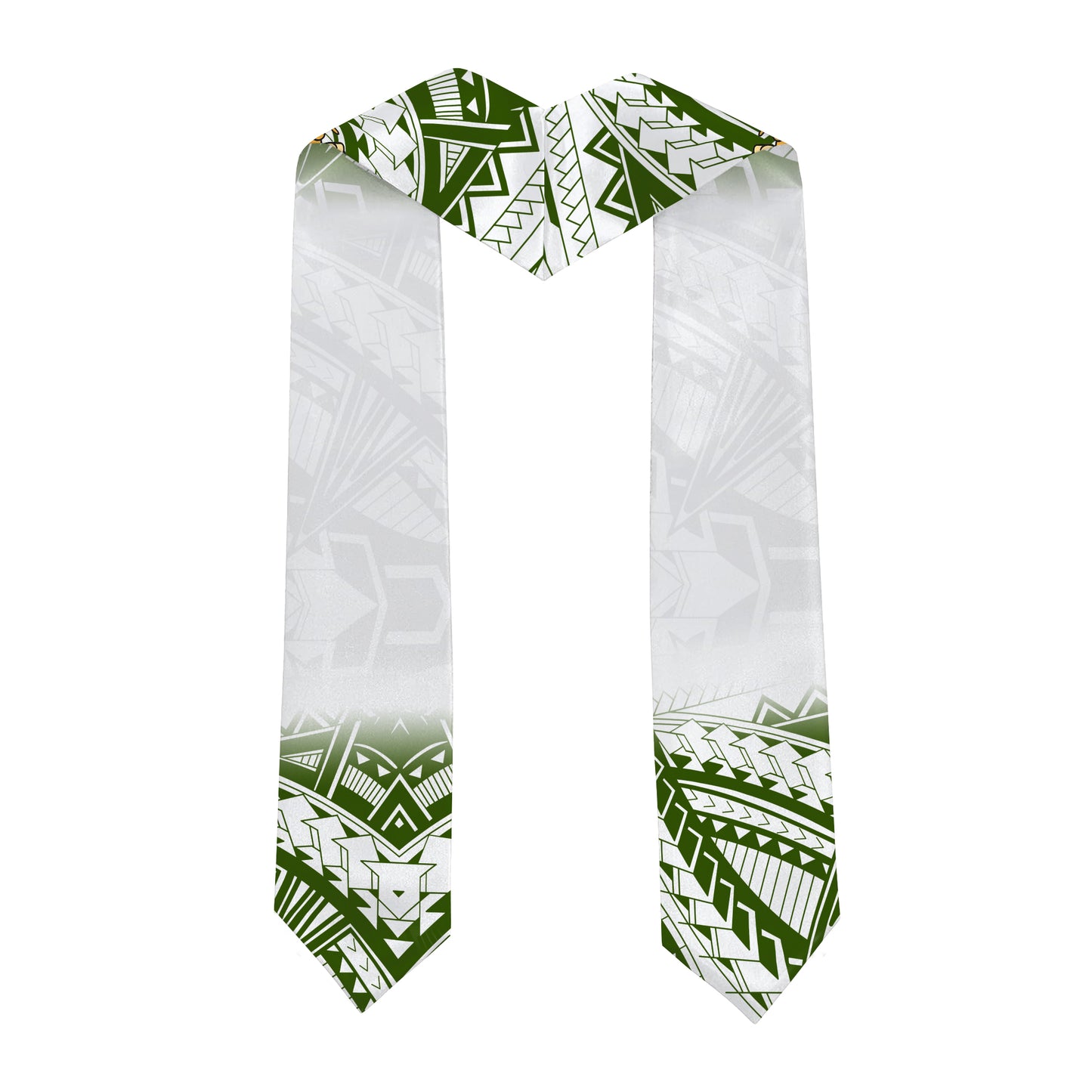 Hawaii Graduation Stole Custom Polynesian Lei Green Tribal Style