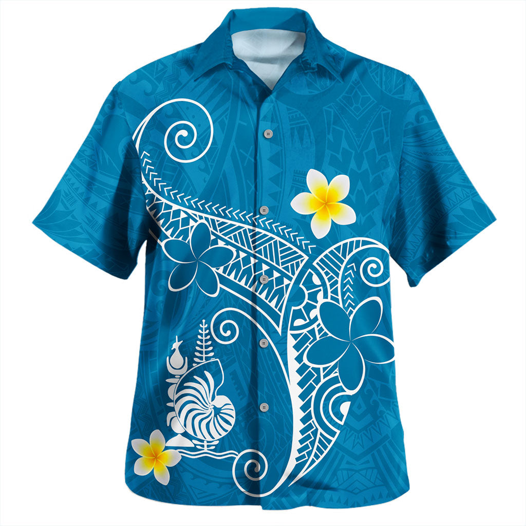 New Caledonia Hawaiian Shirt Polynesia Floral Tribal