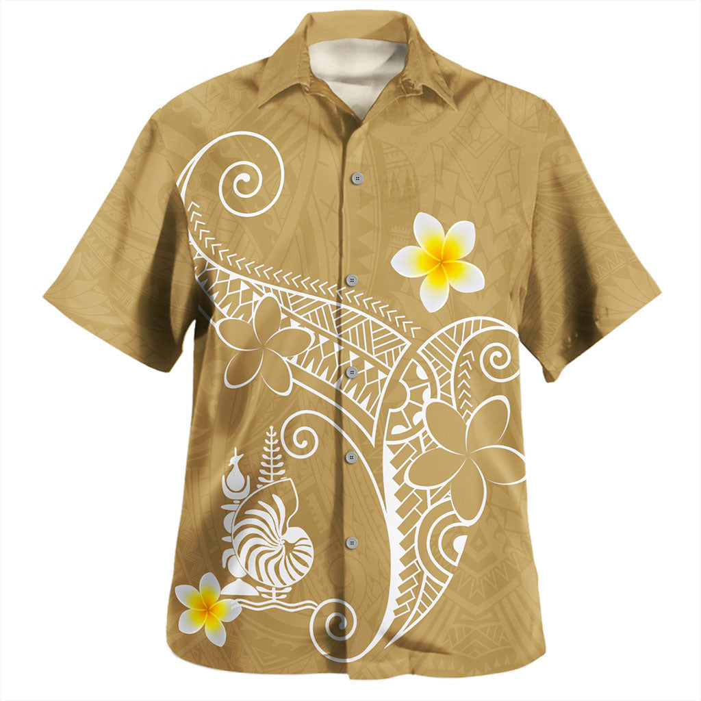 New Caledonia Hawaiian Shirt Polynesia Floral Tribal