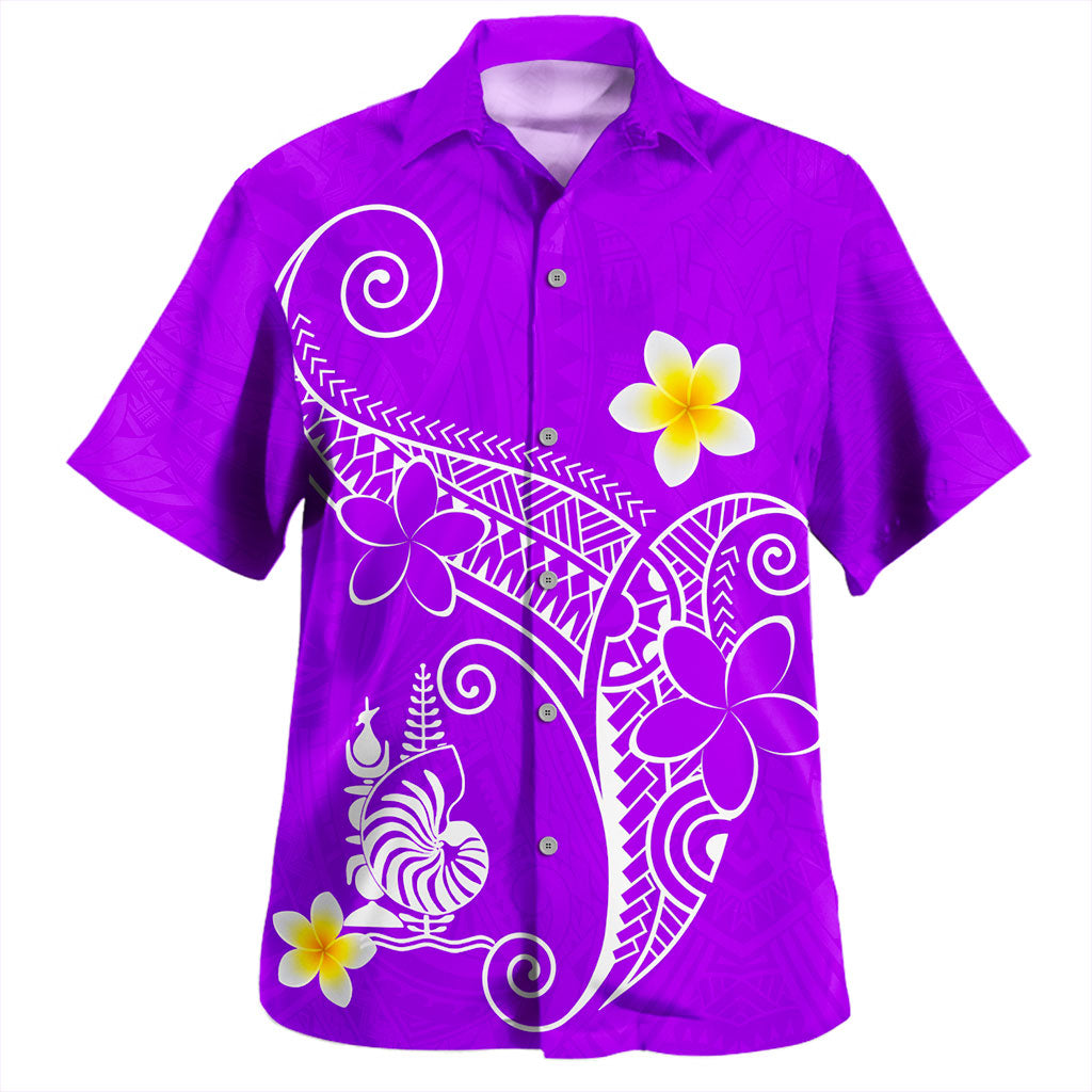 New Caledonia Hawaiian Shirt Polynesia Floral Tribal Ver.1