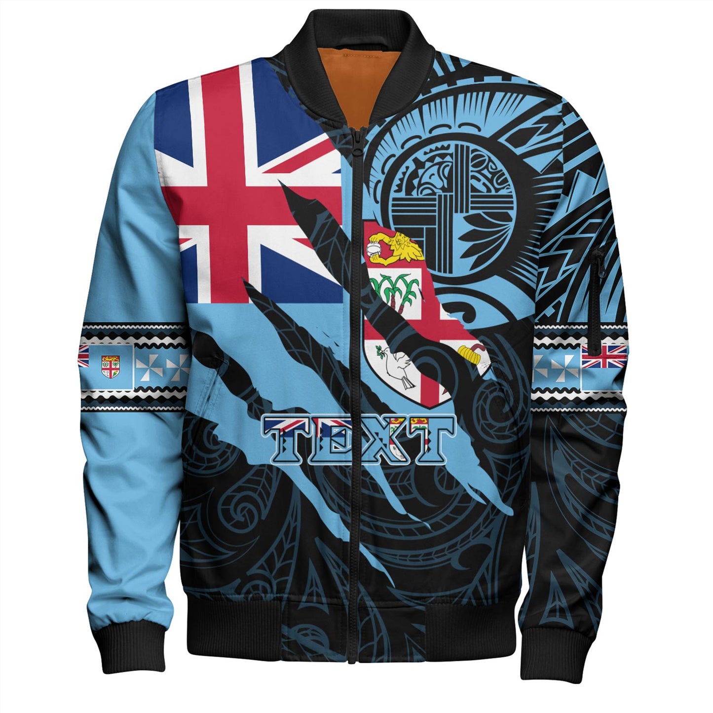 Fiji Bomber Jacket Custom Fiji In My Heart Polynesian Style