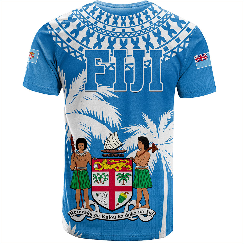 Fiji T-Shirt Coconut Tree Flag Coat Of Arms Style