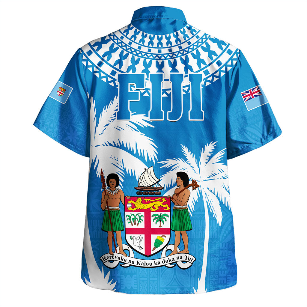 Fiji Hawaiian Shirt Coconut Tree Flag Coat Of Arms Style
