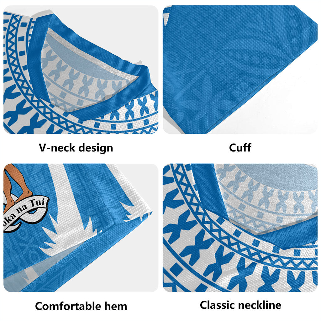 Fiji Rugby Jersey Coconut Tree Flag Coat Of Arms Style