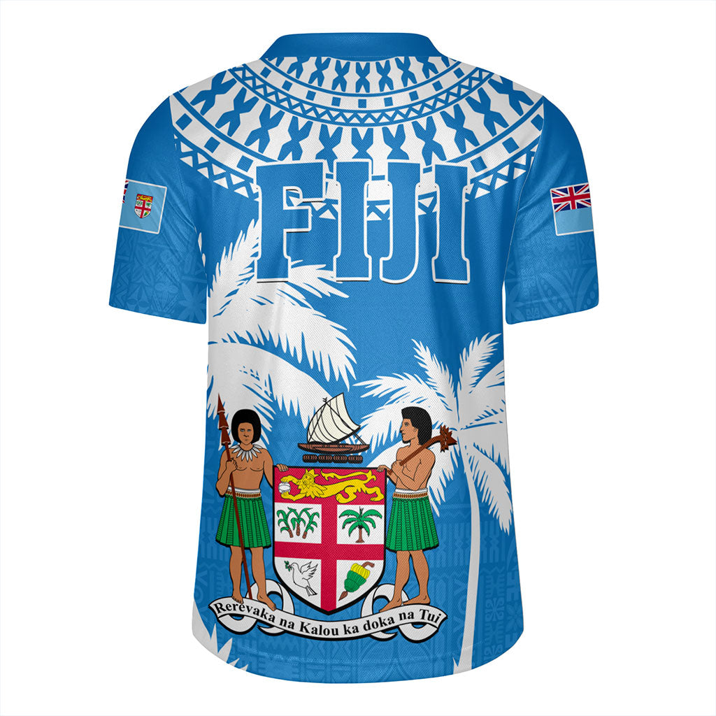 Fiji Rugby Jersey Coconut Tree Flag Coat Of Arms Style