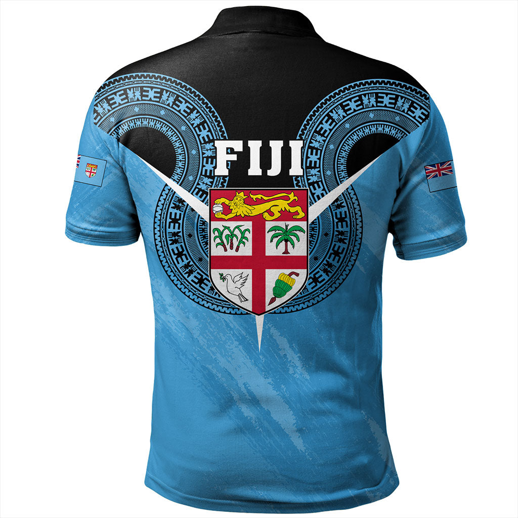 Fiji Polo Shirt Melanesia Masi Pattern Grunge Style