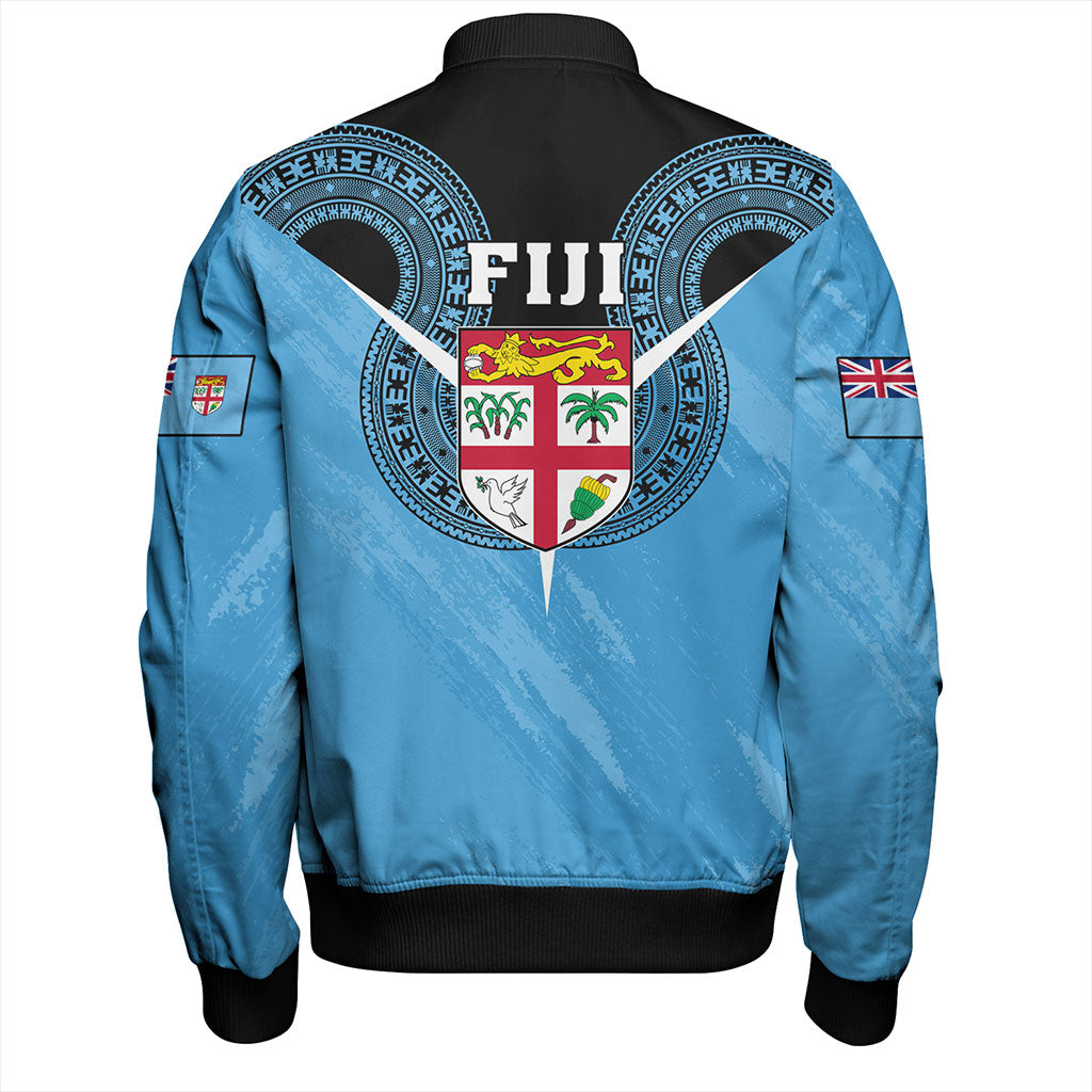 Fiji Bomber Jacket Melanesia Masi Pattern Grunge Style
