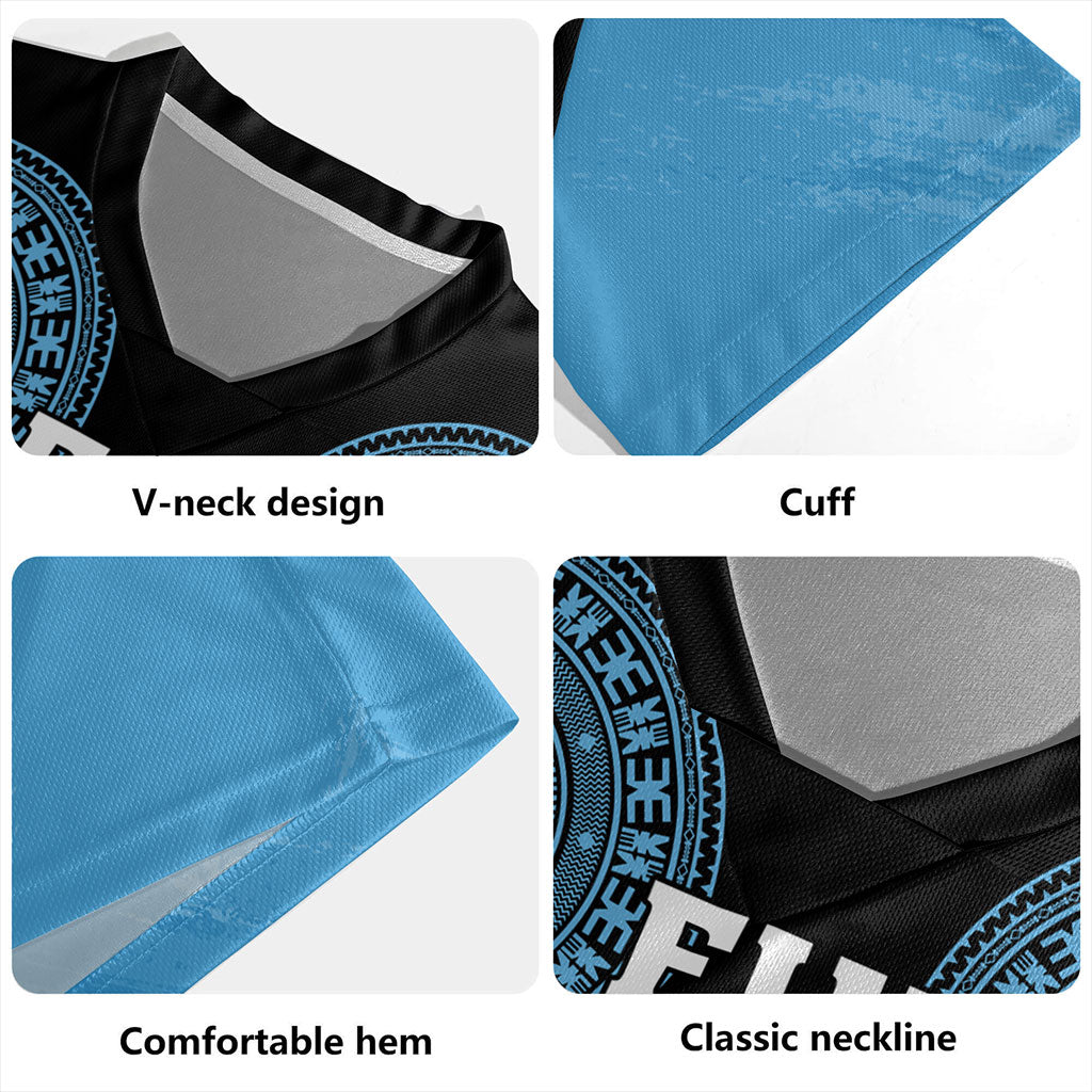Fiji Rugby Jersey Melanesia Masi Pattern Grunge Style