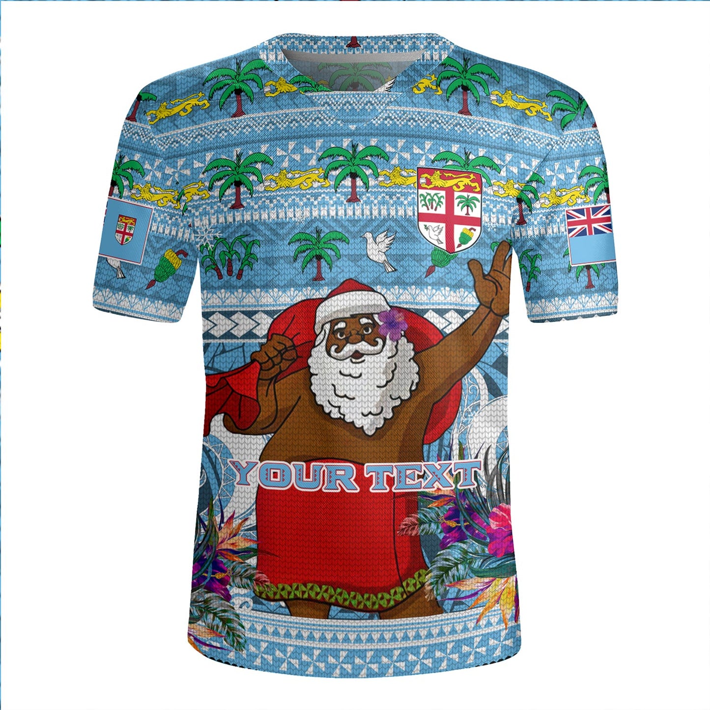 Fiji Rugby Jersey Custom Merry Christmas Bula Santa Marau na Kerisimasi Fiji